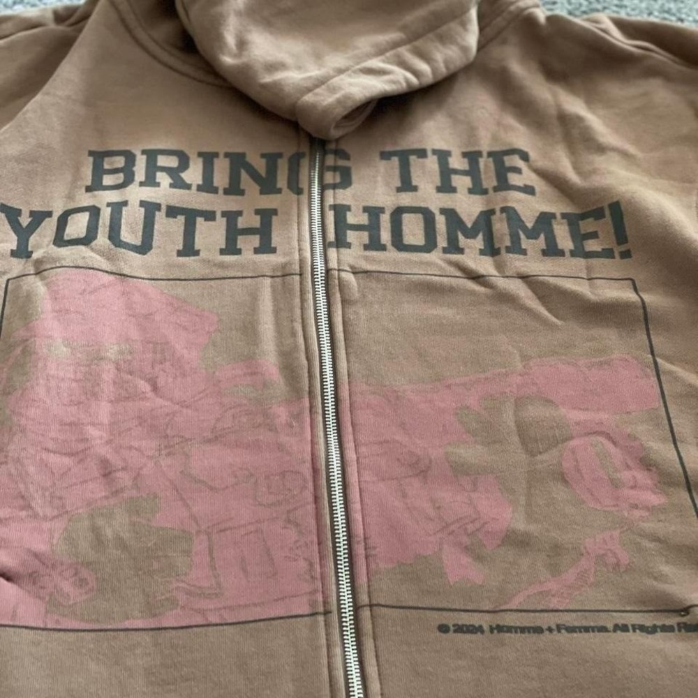 Homme + Femme Brings The‎ Youth Homme Sleeveless Zip Hoodie Brown XXL 2024